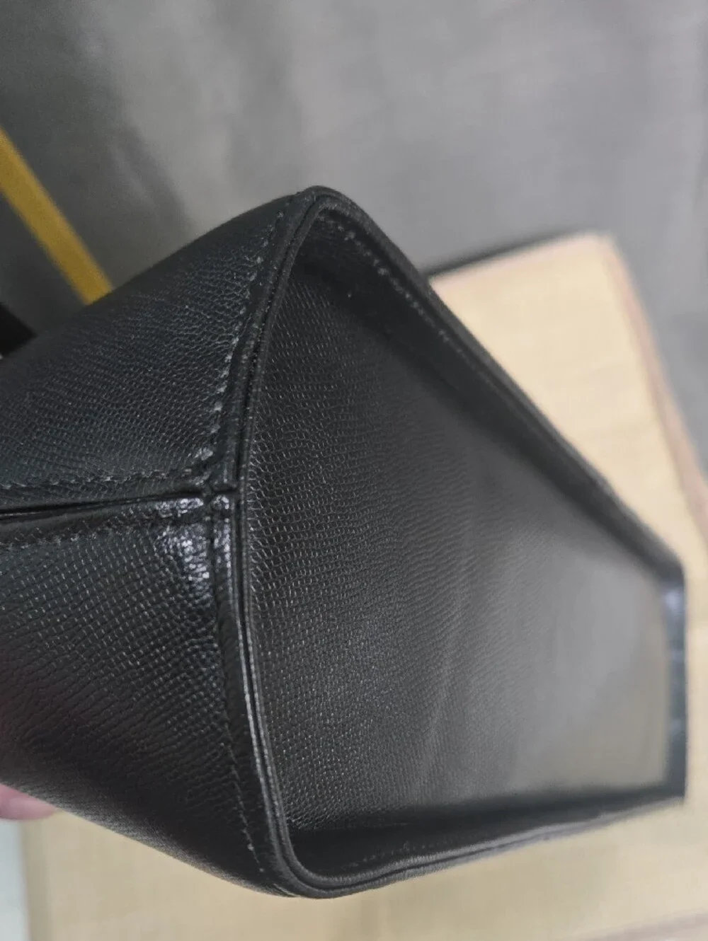 Givenchy Vintage Maroquinerie Black Saffiano Leather Box Top Handle Bag -Japan